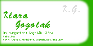 klara gogolak business card