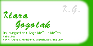 klara gogolak business card